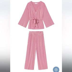 Dream Knit Kimono Pajamas: Red Stripe ❤️